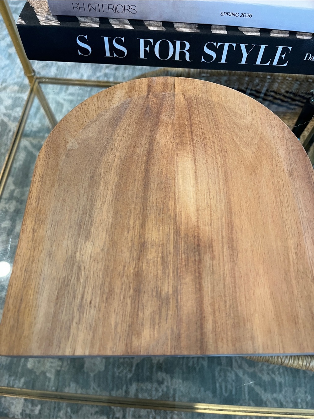 Williams Sonoma Mezzaluna & Wood Cutting Board Set - Stainless + Wood - Picture 3 of 5